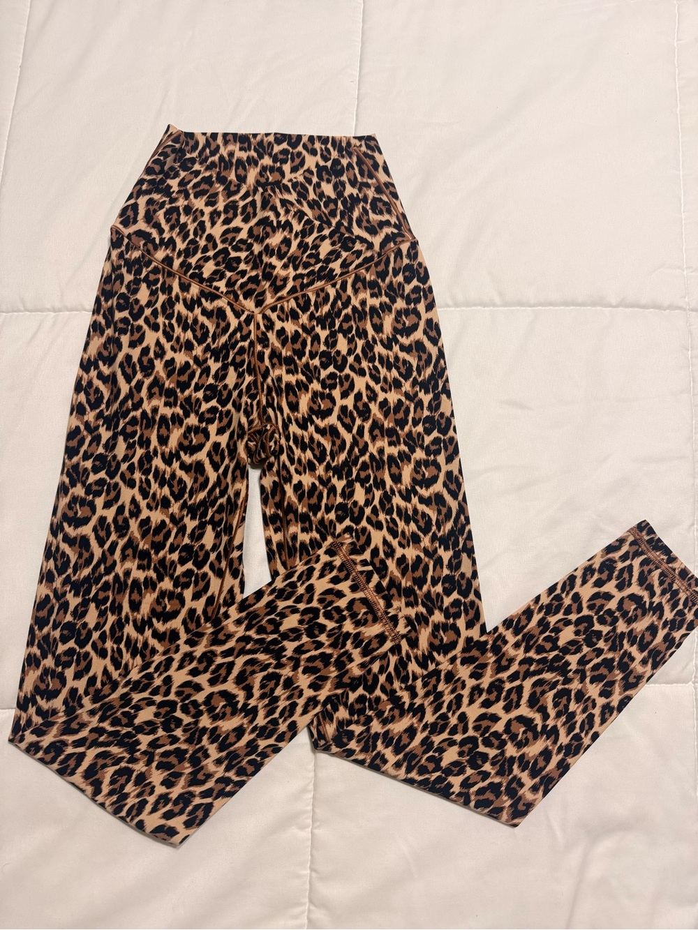 Leopard Print High-Waist Leggings - Beige/Black